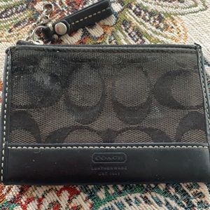 Coach Canvas leather card holder